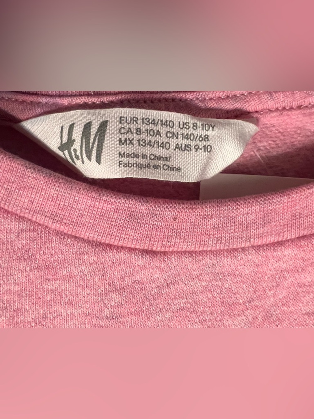 H&M Girls' Peach Pink LOVE Sweatshirt Dress NWT Size 8-10Y Rabbit Sequin - Picture 3 of 6